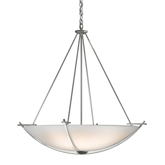 Compass Large Scale Pendant 3-Light Opal Glass (GG) in Sterling