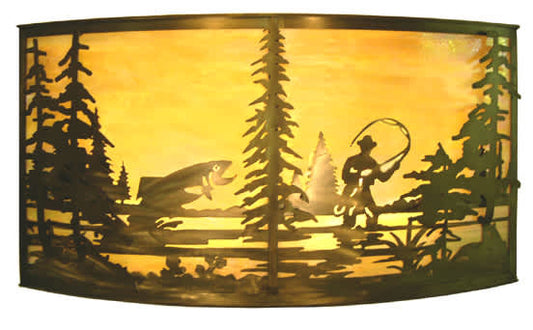 Tall Pines 42" Wide 4 Light Wall Washer with Mica Glass Shade