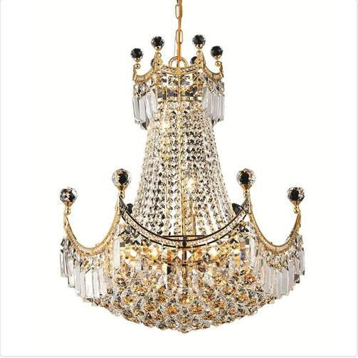 Gold Nine-Light 20-Inch Chandelier with Royal Cut Clear Crystal