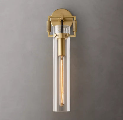 Machinist Glass Cylinder Sconce 16"