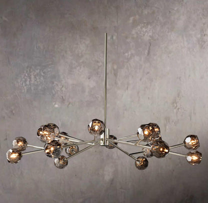 Crystal Sphere Tinted Glass Circular Chandelier 60"