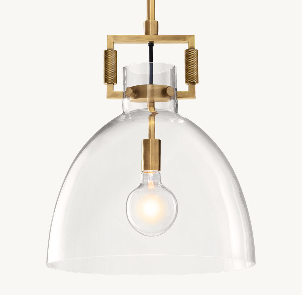 Industrial Glass Pendant Light Fixture