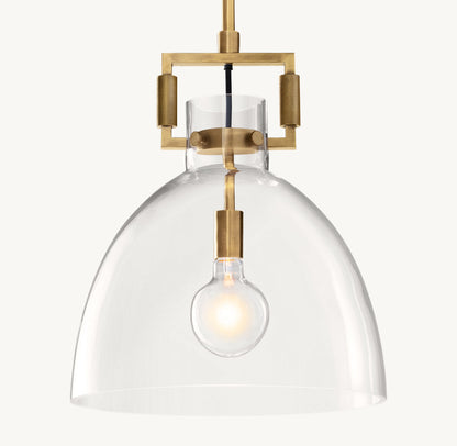 Industrial Glass Pendant Light Fixture