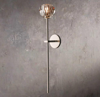 Crystal Sphere Clear Glass Grand Wall Sconce