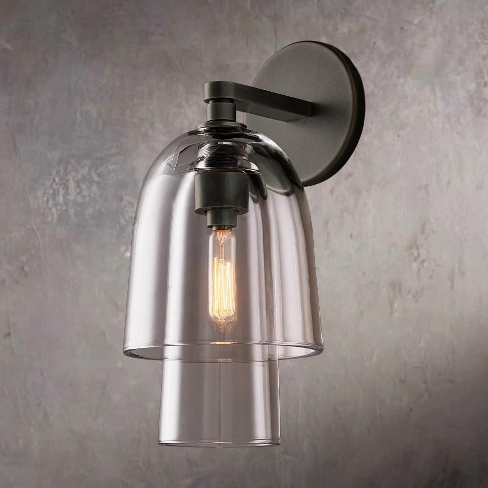 Blome Transparent Glass Flute Wall Sconce