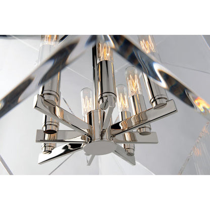 Travis 8-Light Chandelier in Polished Nickel 20L x 20W x 26.5H
