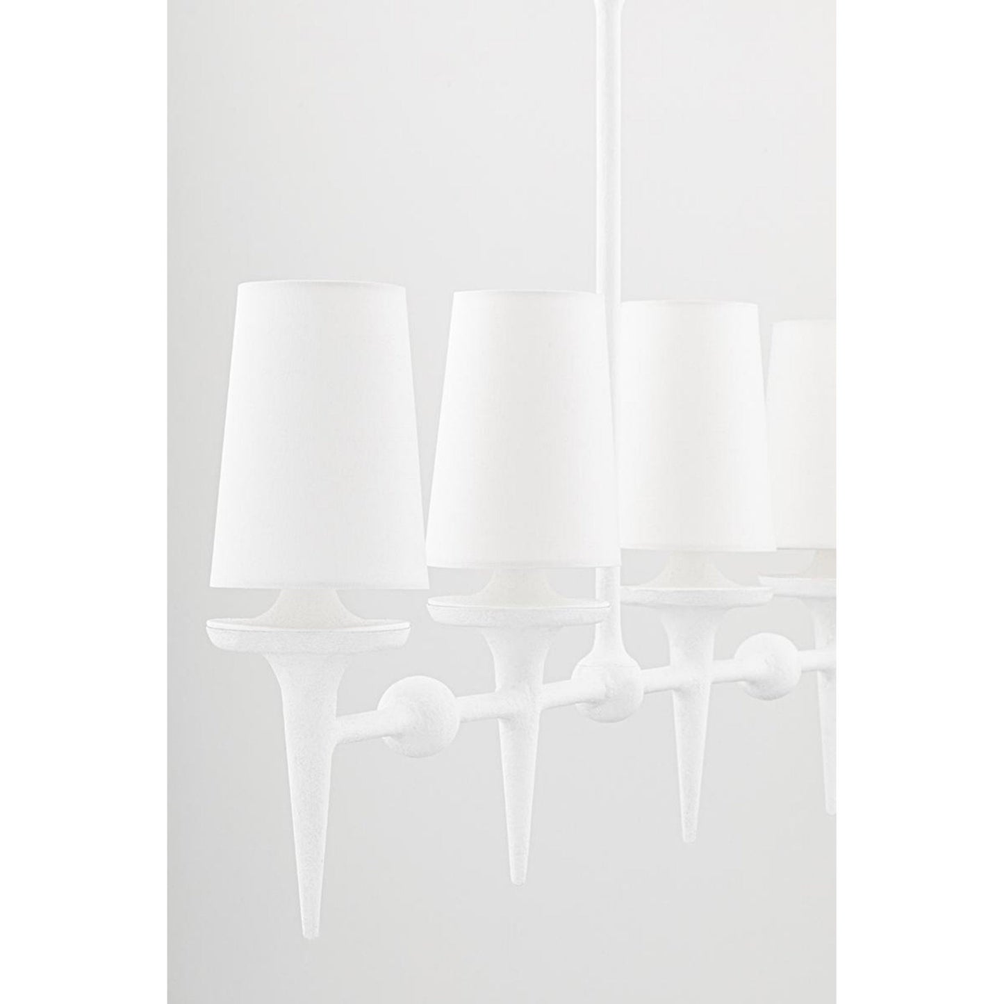 Torch 8-Light Chandelier in White Plaster 48L x 48W x 30.5H