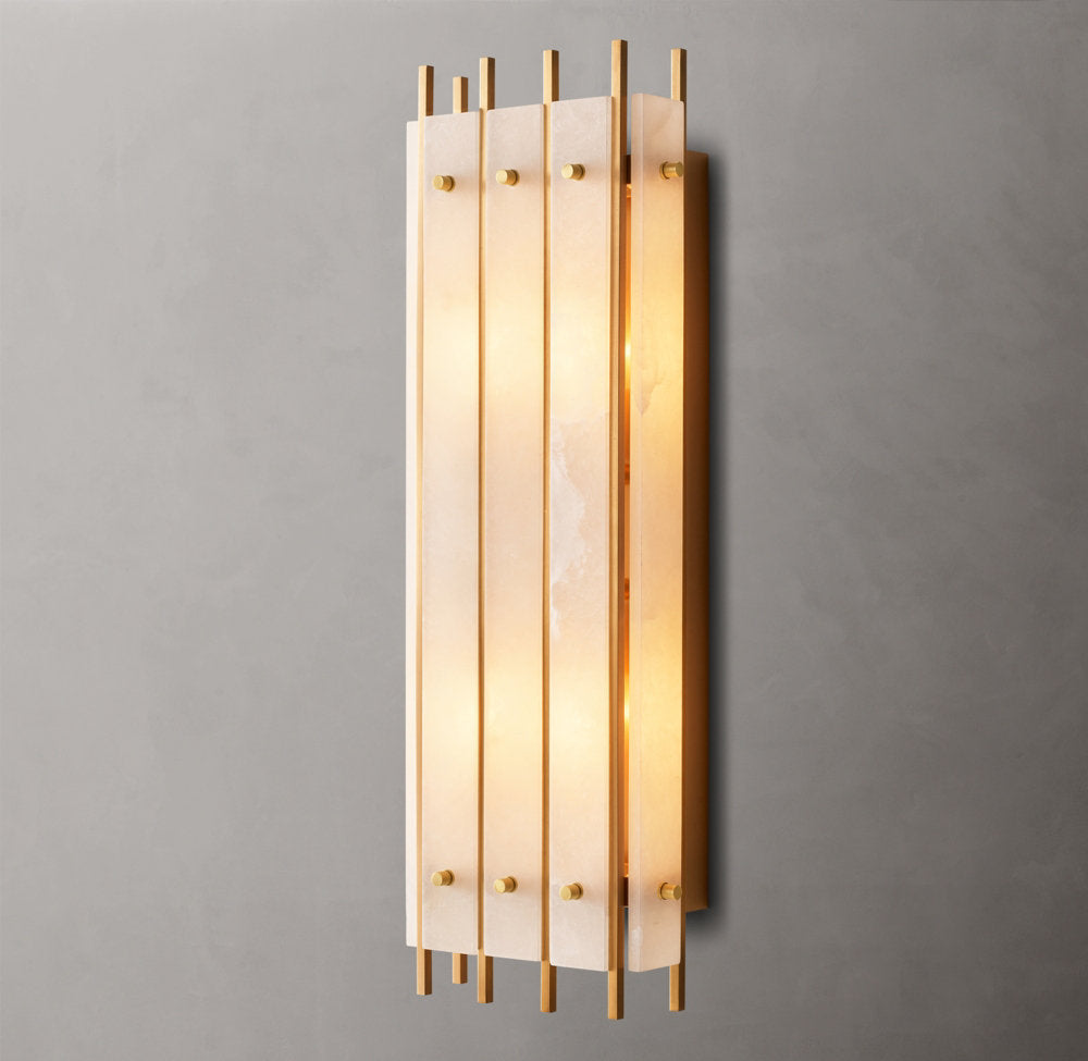San Marcos Alabaster Grand Rectangular Wall Sconce