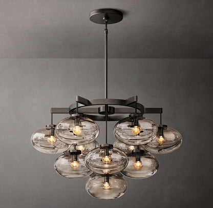 Cabrette Clear Glass Round Chandelier 36"