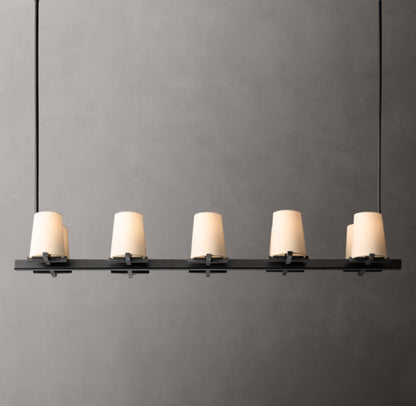 Pauillac Fabric Shade Linear Chandelier 49"
