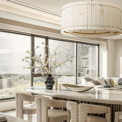 Aurelix Alabaster Round Chandelier