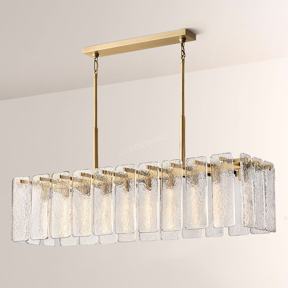 Belamet Glass Rectangular Chandelier 60"W