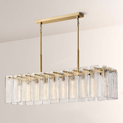 Belamet Glass Rectangular Chandelier 60"W