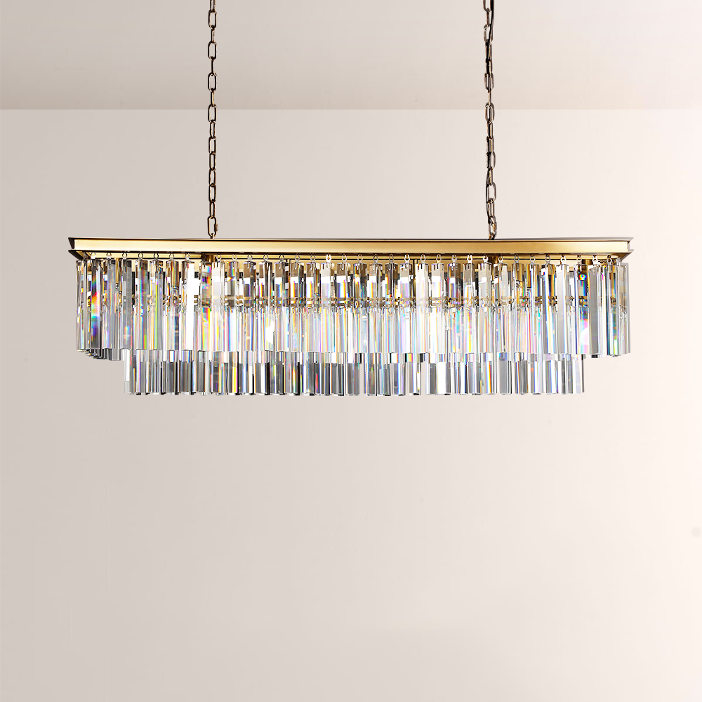1920s Odem Rectangular Chandelier 49"
