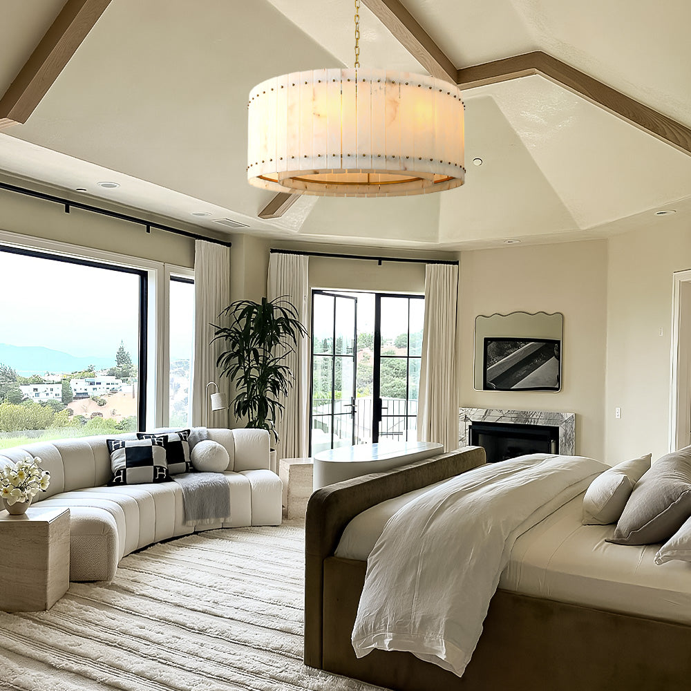 Aurelix Alabaster Round Chandelier