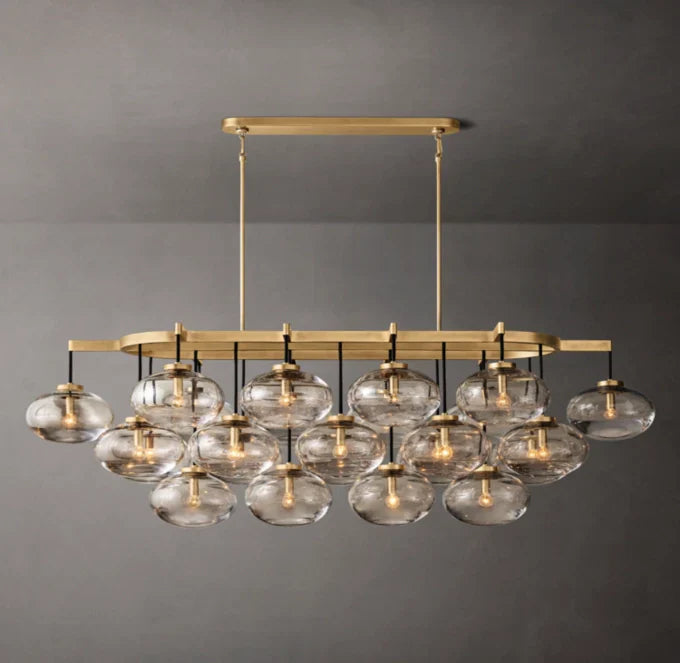 Cabrette Clear Glass Linear Chandelier 72"