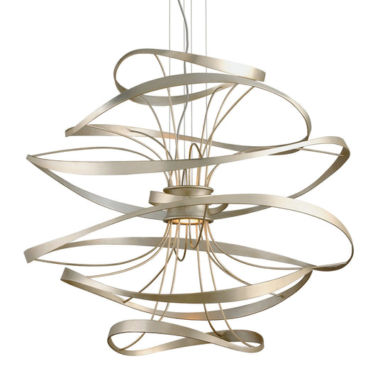 Calligraphy 2-Light Chandelier in Silver Leaf 42L x 42W x 38.5H