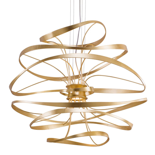 Calligraphy 2-Light Chandelier in Stainless Steel 42L x 42W x 38.5H