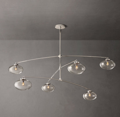 Cabrette Clear Glass Mobile Round Chandelier