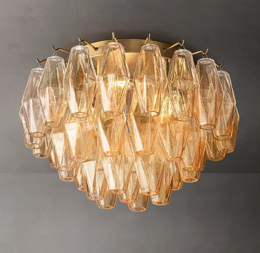 Chiara Smoke Glass Flushmount 17"