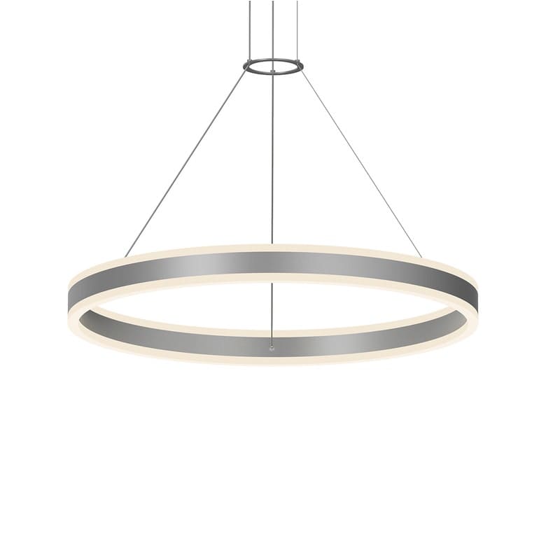 Double Corona 32" Wide Integrated LED Ring Chandelier with Acrylic Shades
