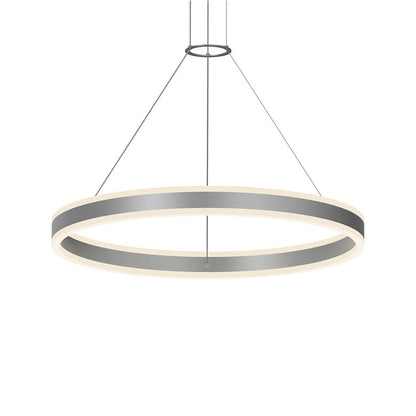 Double Corona 32" Wide Integrated LED Ring Chandelier with Acrylic Shades