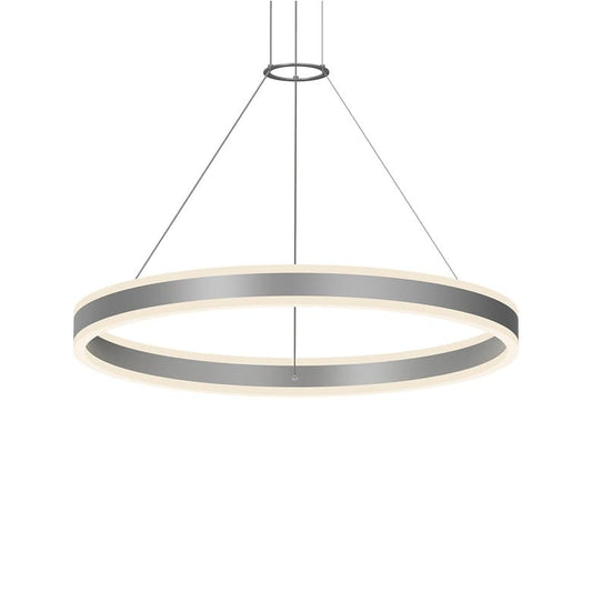 Double Corona 32" Wide Integrated LED Ring Chandelier with Acrylic Shades