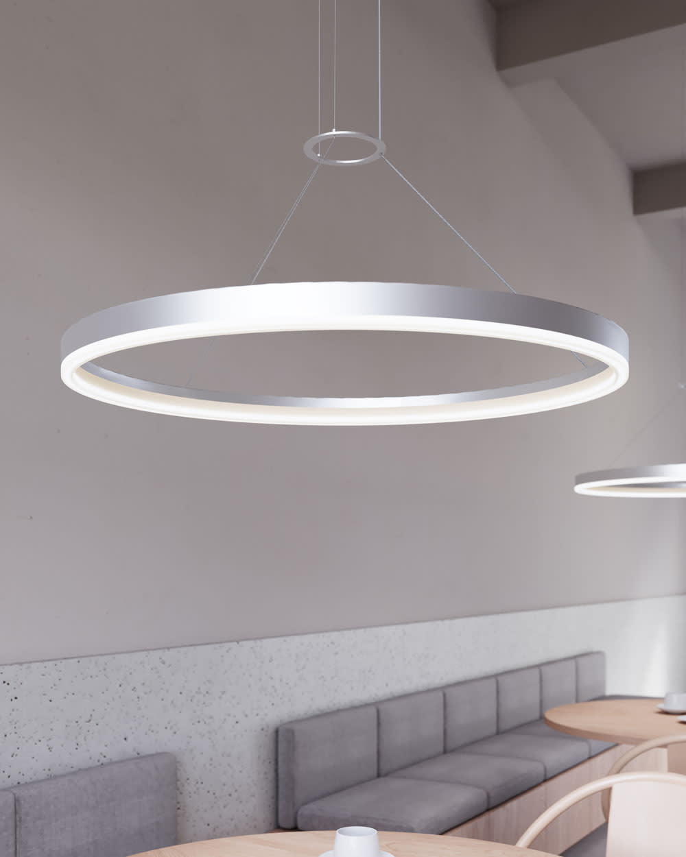 Corona 32" LED Pendant with Frosted Shade