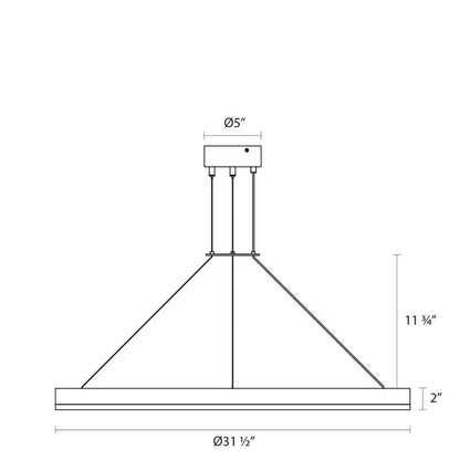 Corona 32" LED Pendant with Frosted Shade