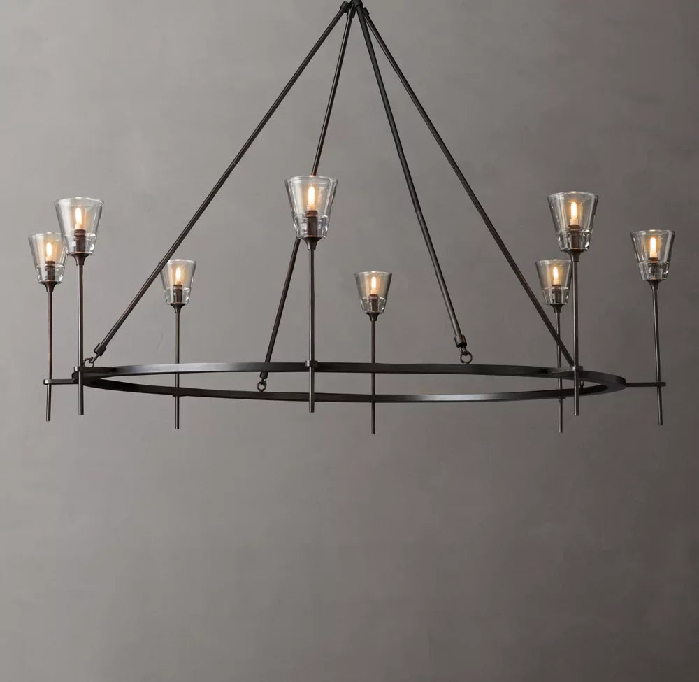 Torche De Verre Round Chandelier 58"