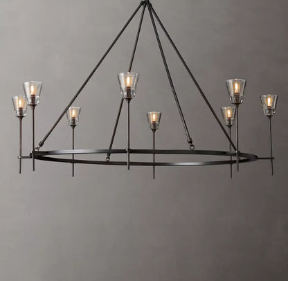 Torche De Verre Round Chandelier 58"