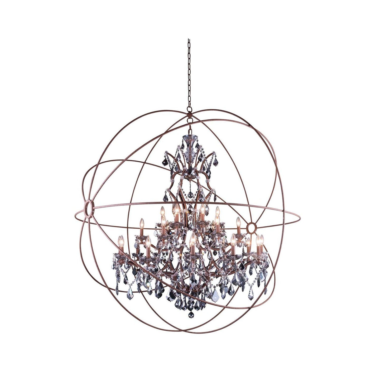 Geneva Rustic Intent Sixty-Inch Pendant with Silver Shade Crystals