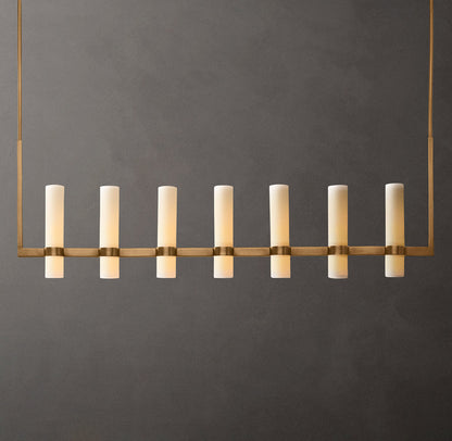 Ravelles Straight Milk Glass Chandelier 59"