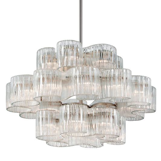 Circo 24-Light Chandelier in Satin Silver Leaf 45.5L x 45.5W x 29.25H