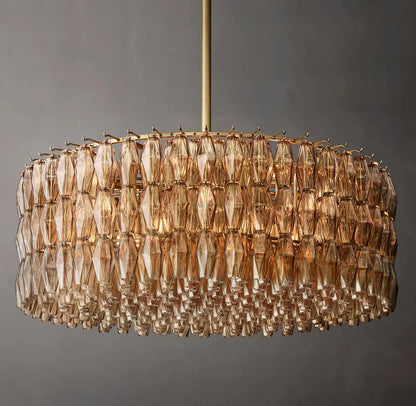 Chiara Smoky Glass Circular Chandelier 47"