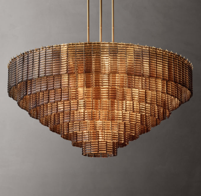 Sirene Smoke Glass Round Chandelier 52"