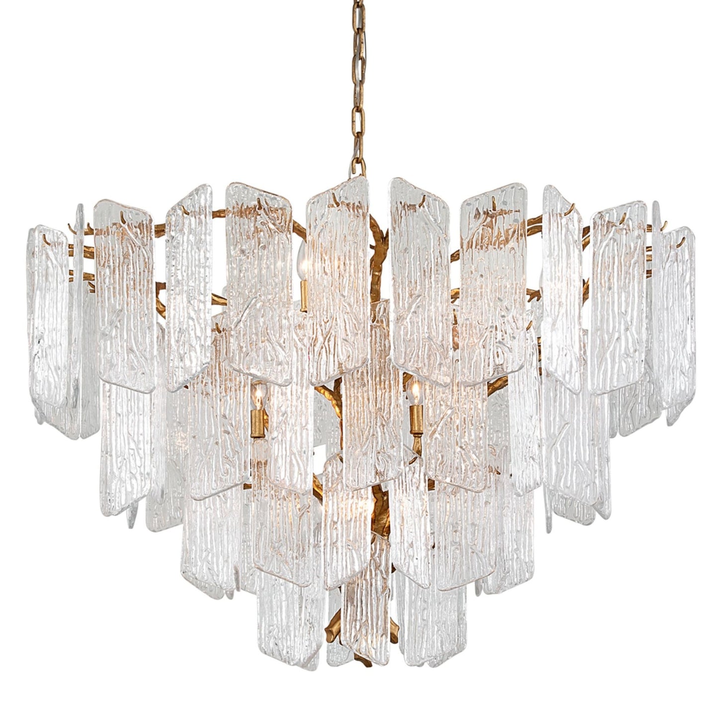 Piemonte 12-Light Chandelier in Gold Leaf 43.5L x 43.5W x 33.5H