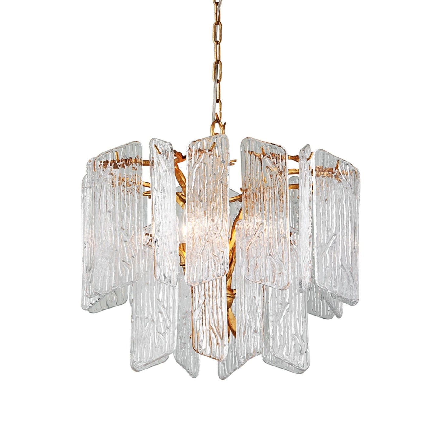 Piemonte 4-Light Chandelier in Gold Leaf 24.25L x 24.25W x 22H