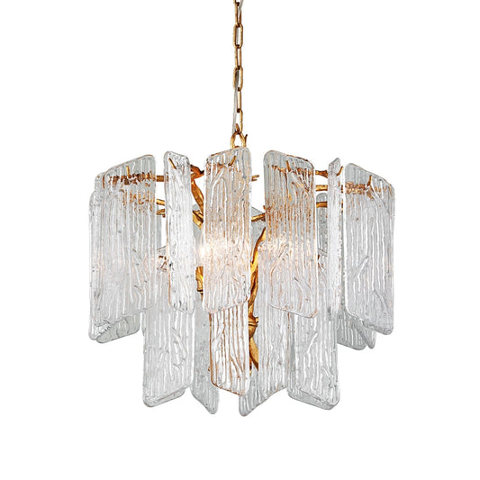 Piemonte 4-Light Chandelier in Gold Leaf 24.25L x 24.25W x 22H