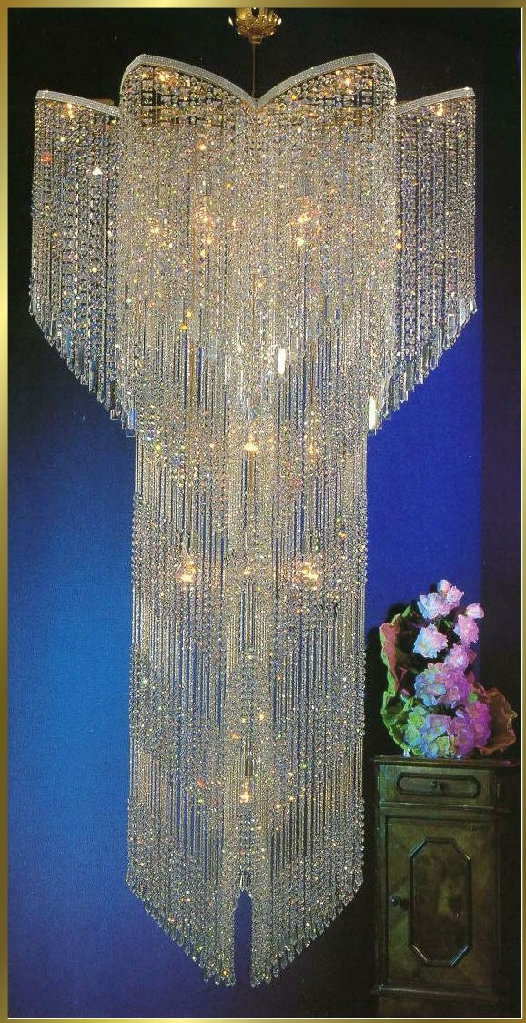 Entryway/ foyer modern crystal chandelier in gold plated finish