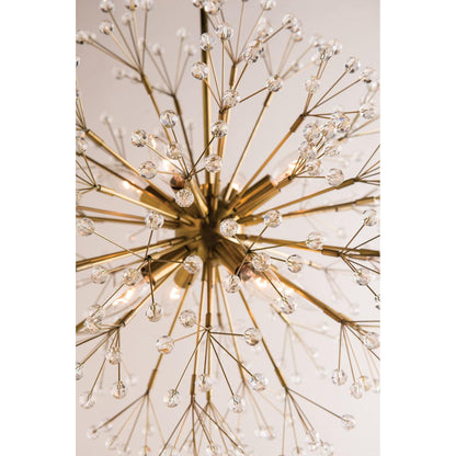 Dunkirk 16-Light Chandelier in Aged Brass 40L x 40W x 40H