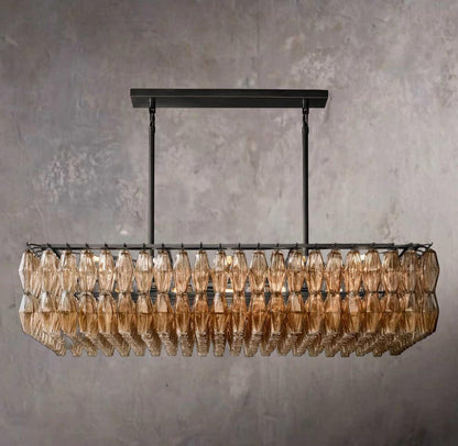 Chiara Rectangular Smoke Glass 54" Chandelier