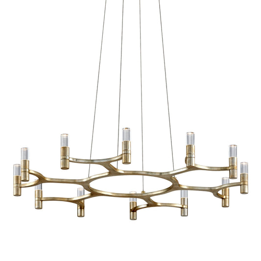 Nexus 12-Light Chandelier in Warm Silver Leaf 38L x 38W x 5.25H