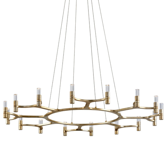 Nexus 16-Light Chandelier in Warm Silver Leaf 49.25W x 5.25H