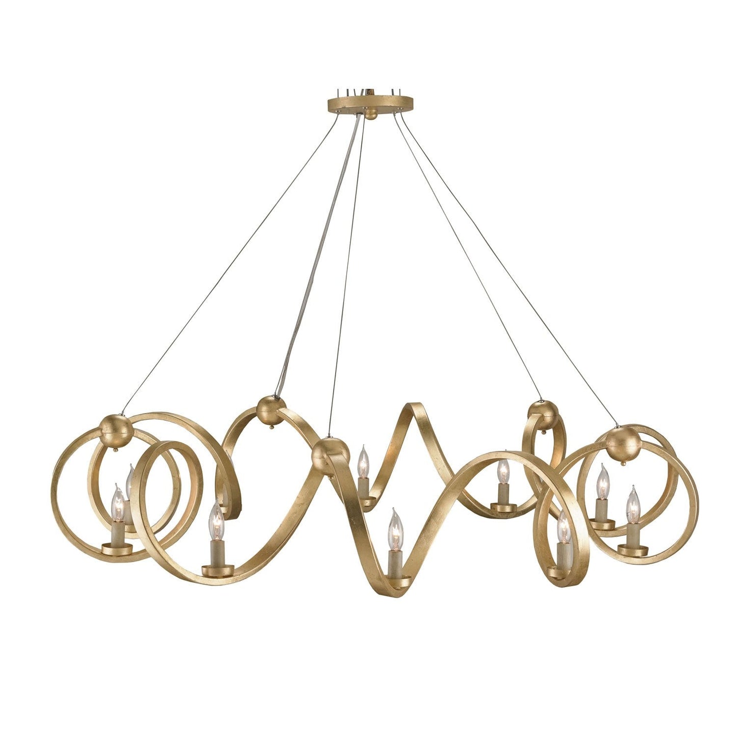 Gold Leaf 46-Inch Ten-Light Chandelier