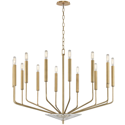 Gideon 14-Light Chandelier in Aged Brass 33.25L x 33.25W x 24.75H
