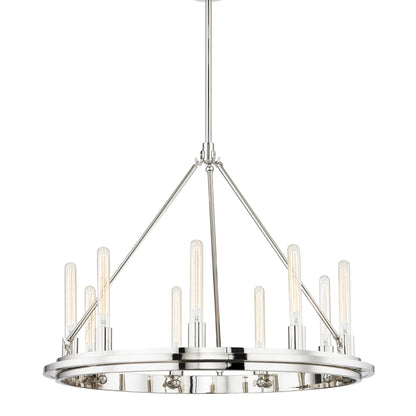 Chambers 9-Light Chandelier in Polished Nickel 32L x 32W x 28H
