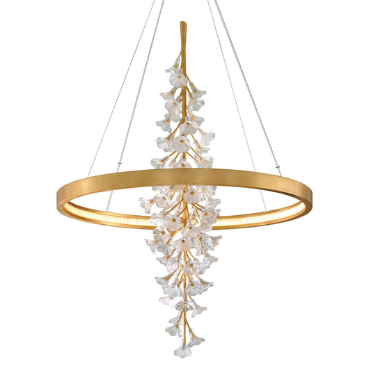 Jasmine 1-Light Chandelier in Gold Leaf 44W x 60H