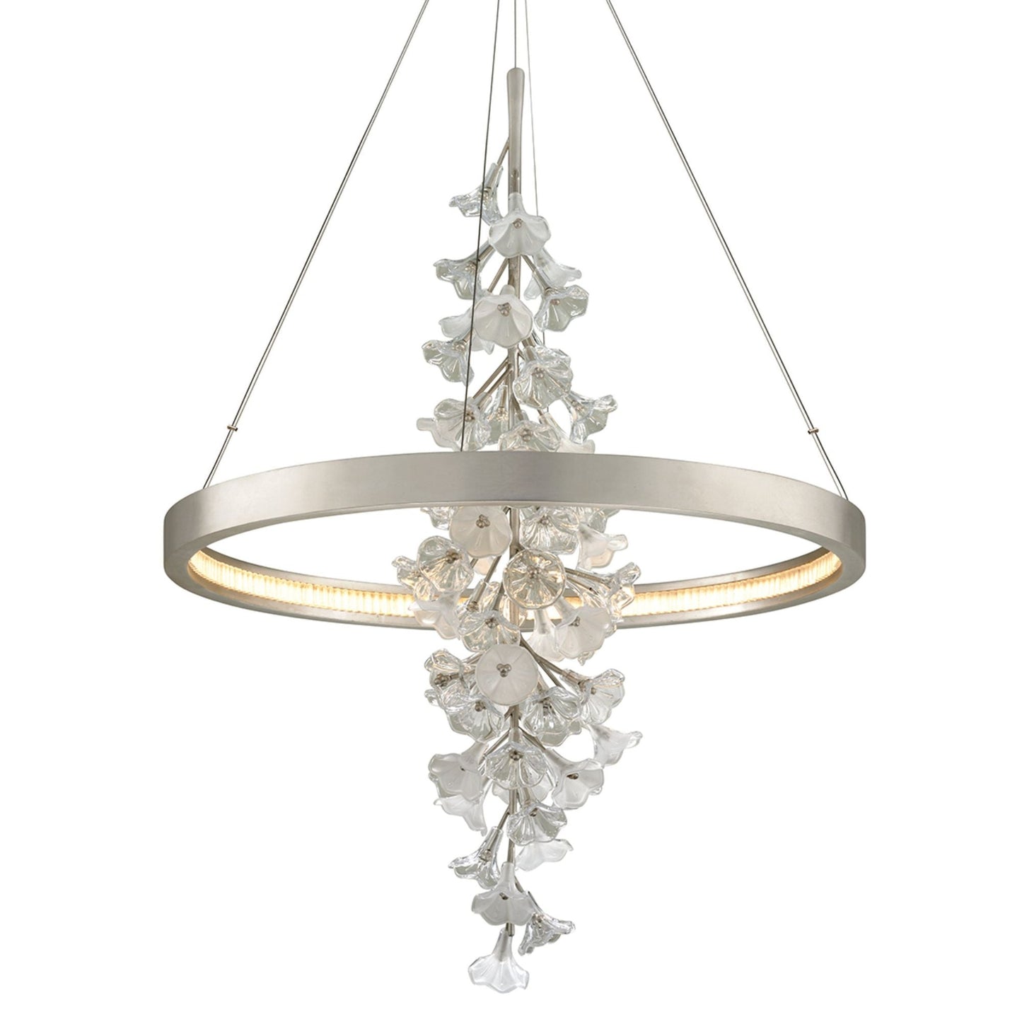 Jasmine 1-Light Chandelier in Silver Leaf 36L x 36W x 50H
