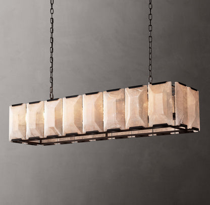 Harlowe Rectangular Calcite 54" Chandelier